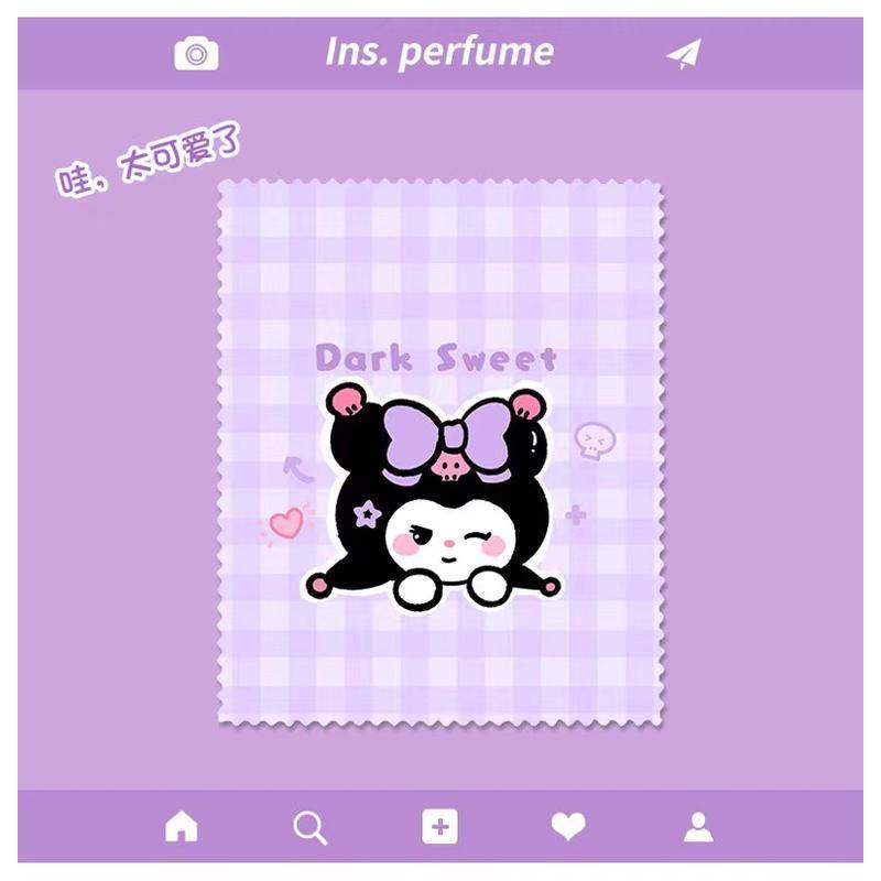 SANRIO Khăn Lau Kính Sợi Nhỏ 17 * 14cm Pochacco Kuromi Cinnamoroll 3 Kiểu Dành Cho Điện Thoại / Ống Kính