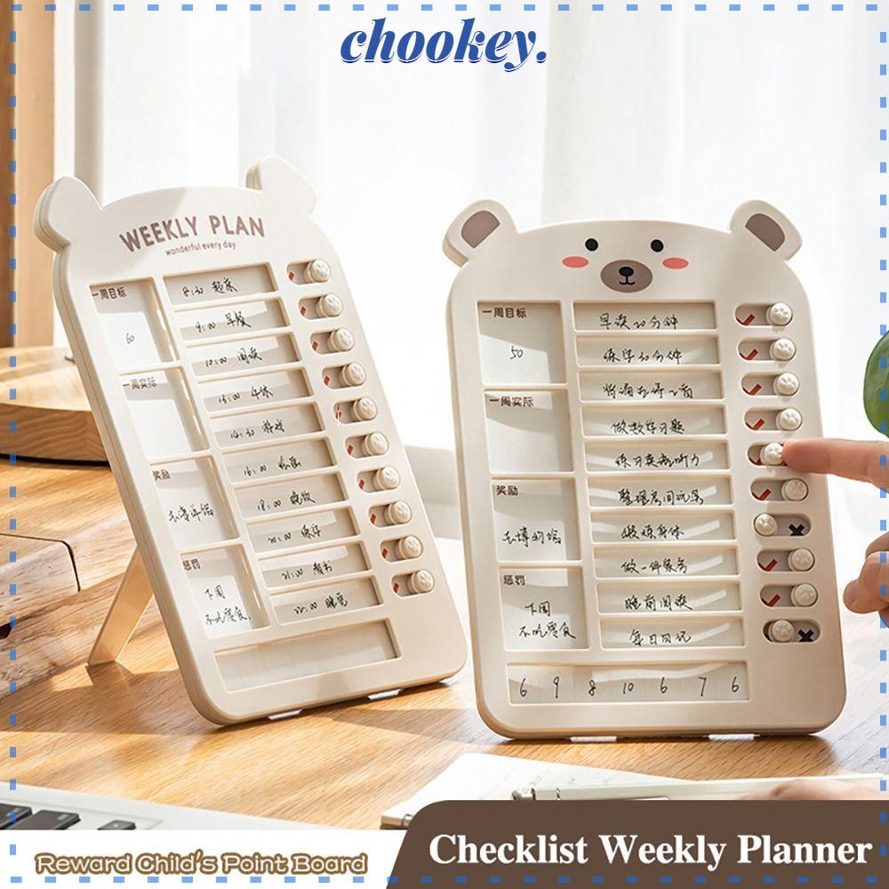 CHOOKEY Sổ Kế Hoạch Hàng Ngày Bằng Nhựa Họa Tiết Hoạt Hình Có Thể Tái Sử Dụng