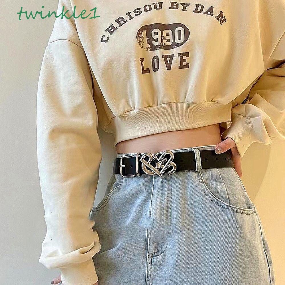TWINKLE Thắt Lưng Khóa Kim Loại Y2K Thời Trang Cho Nam Nữ