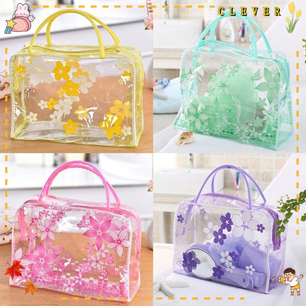 CLEVER Túi Nhựa PVC Trong Suốt Đựng Mỹ Phẩm Chống Thấm Nước Tiện Dụng
