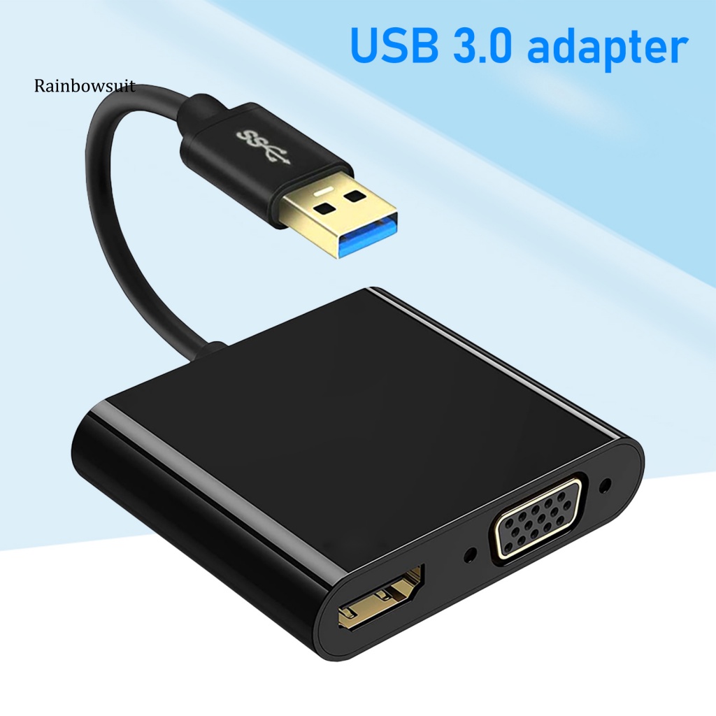 Cáp Đồ Họa Chuyển Đổi Video VGA 3 Trong 1 Độ Phân Giải Cao 1080P USB 3.0 Sang HDMI Cho Windows 7 / 8 / 10