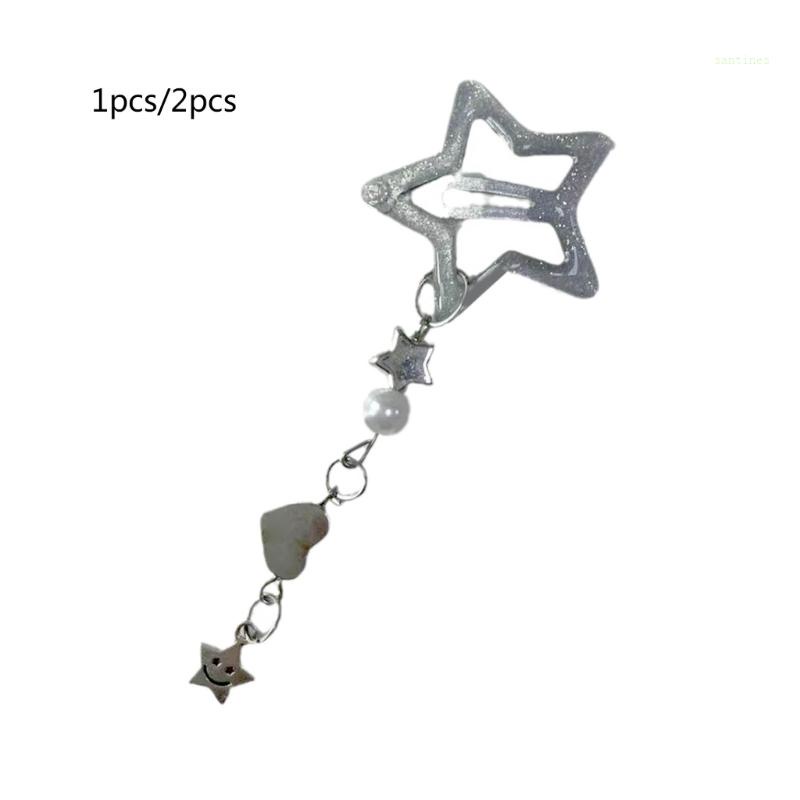 Kẹp Tóc Hình Ngôi Sao Năm Cánh Bằng Kim Loại Dễ Thương Trang Trí Tóc Tiệc Cưới