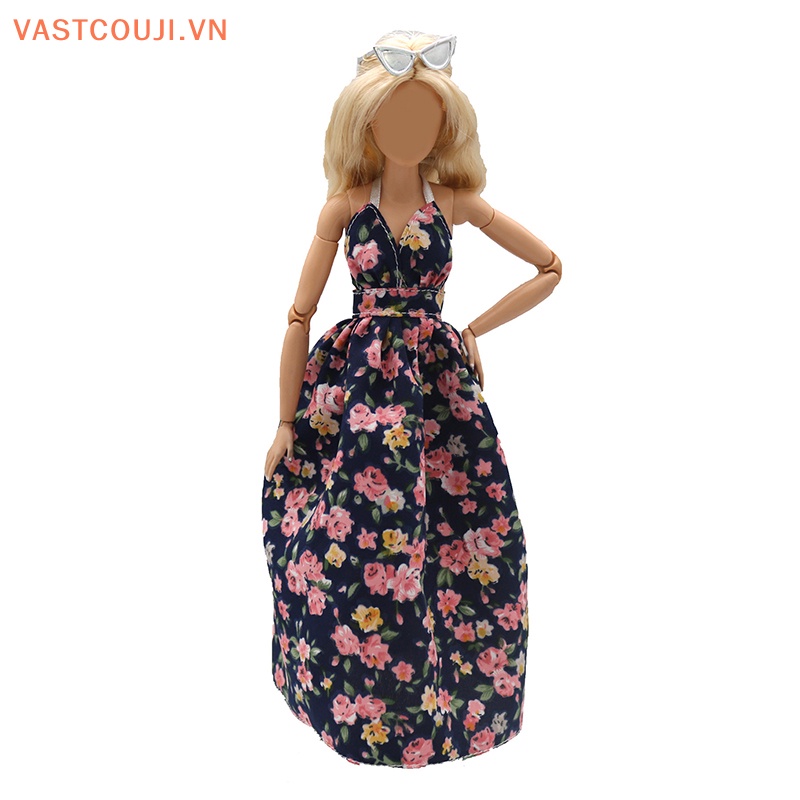 1 Đầm Hai Dây Họa Tiết Hoa Xinh Xắn Cho Búp Bê VASTJI