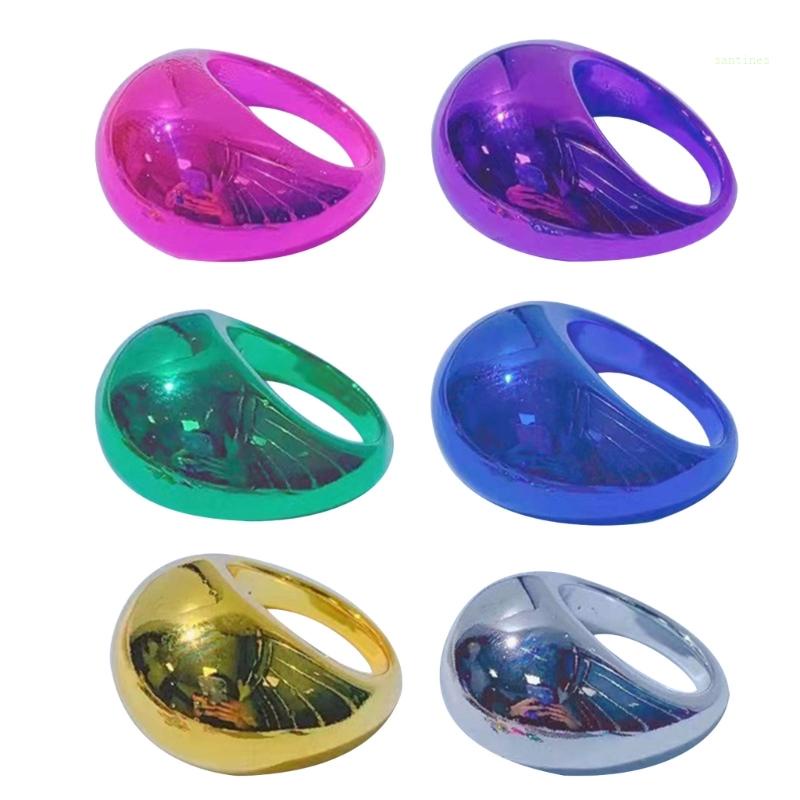 Nhẫn Resin Hình Oval Nhiều Màu Sắc Thời Trang 2023