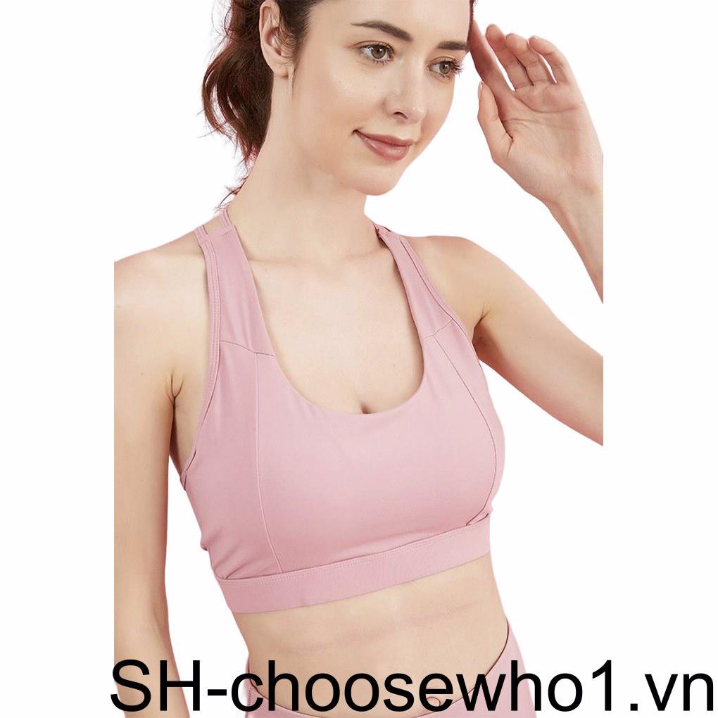 Áo Ngực Thể Thao Không Đường May Chống Sốc Co Giãn Tốt Có Miếng Đệm Thời Trang Cho Nữ