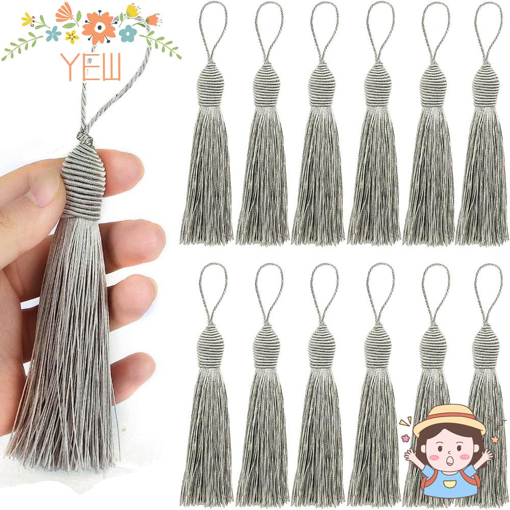 YEW Set 20 Móc Khóa Tua Rua Mini 15cm Màu Xám Phong Cách Trung Hoa
