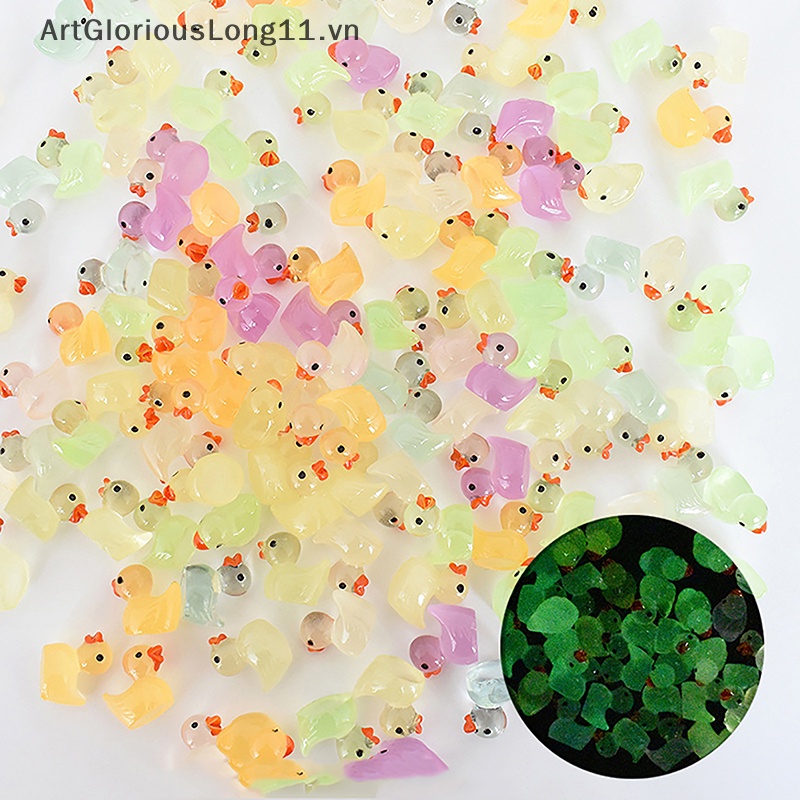 Set 5 Chú Vịt Dạ Quang Mini DIY Hoạt Hình Sáng Tạo Trang Trí Tiểu Cảnh