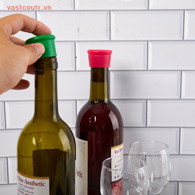 Bộ 6 Nút Đậy Chai Rượu Bằng Silicon Có Thể Tái Sử Dụng Tiện Lợi