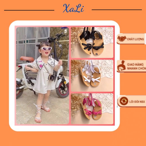 Sandal Bé Gái Dây Quấn Đi Biển Sandal Cột Dây Đi Biển Mẹ Bé Dễ Thương Bé Từ 2-7 Tuổi - SDDCMB1