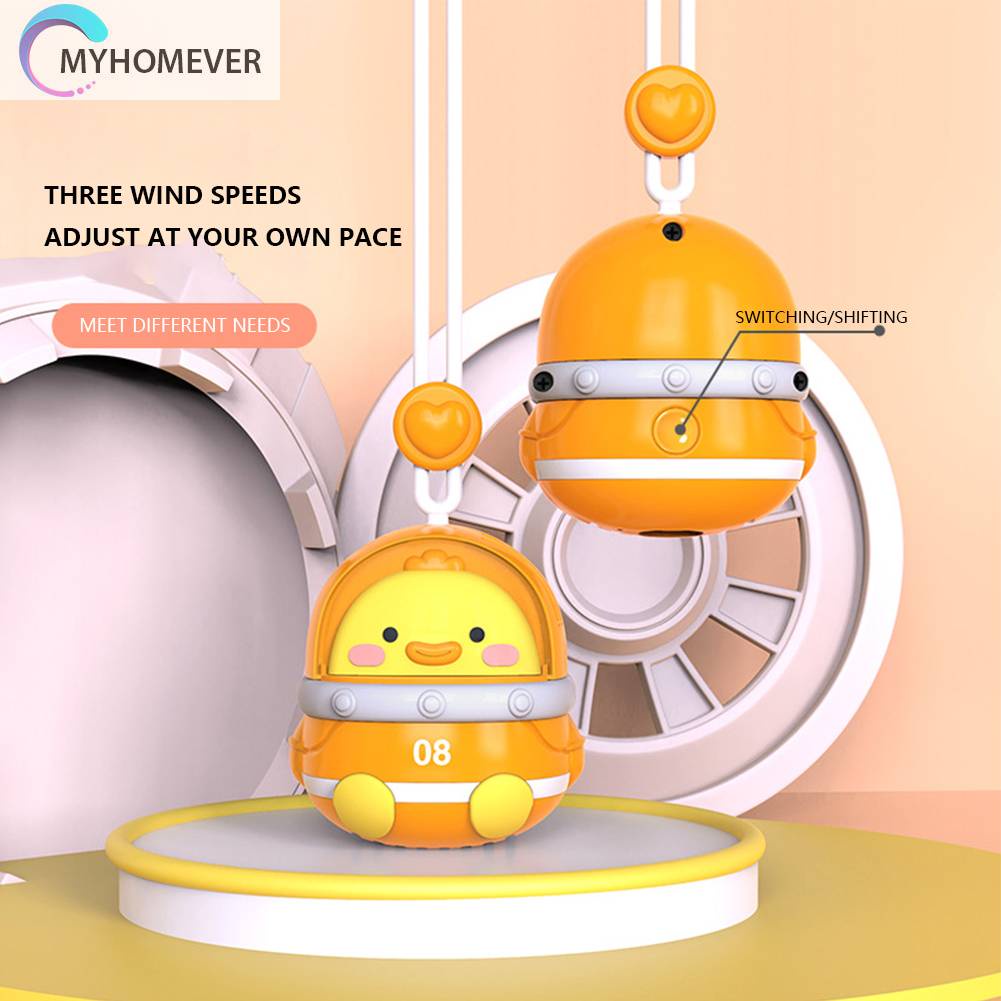 Quạt Làm Mát USB Mini Đeo Cổ 3 Tốc Độ Hình Động Vật Di Động Cho Nhà Ở