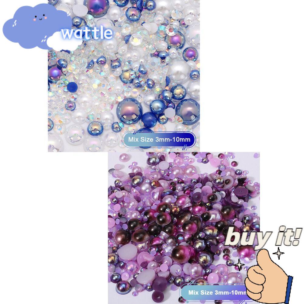 WATTLE Hạt Ngọc Trai Giả 2 Màu 60g 3mm-10mm Trang Trí Mặt Nghệ Thuật