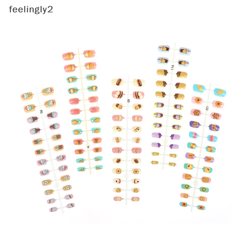 [Hàng Có Sẵn] Móng Tay Giả Dạng Nhấn Nhiều Màu Sắc Họa Tiết Trái Cây Dễ Thương Có Thể Tháo Rời Cho Bé (F)