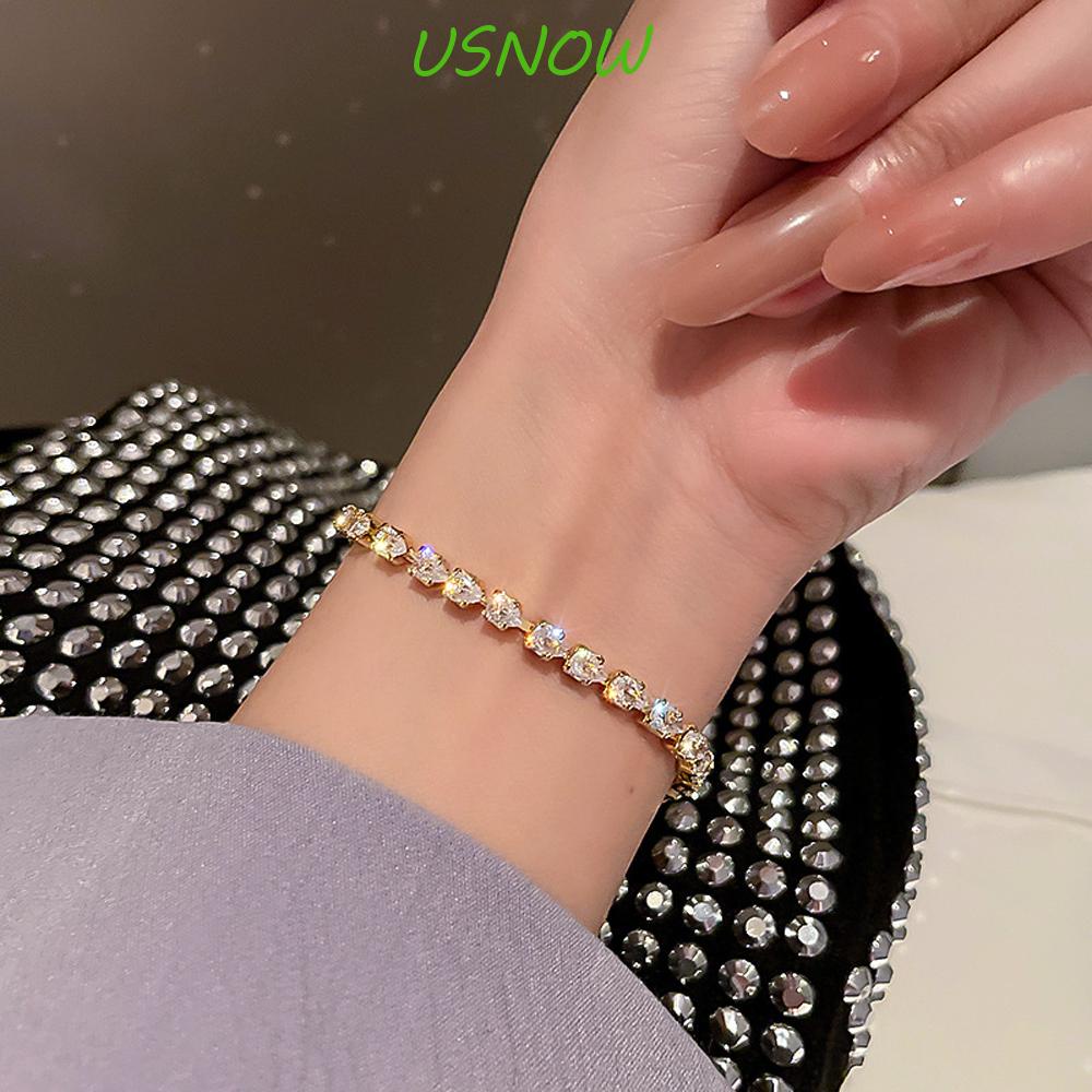 USNOW Vòng Tay Đính Hạt Pha Lê Thanh Lịch Thời Trang Hàn Quốc
