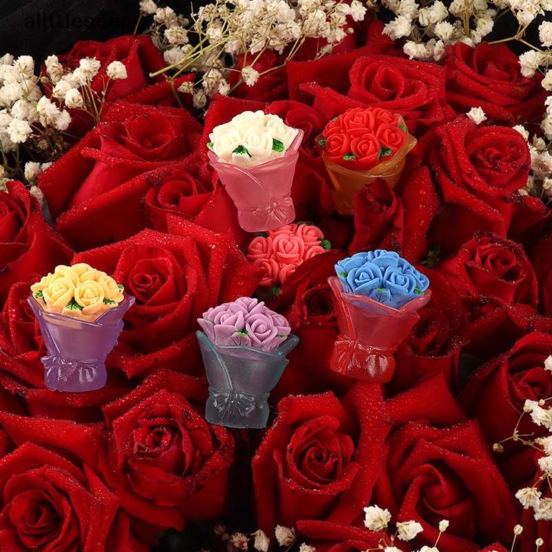 Bó Hoa 3D Mini Bằng Nhựa Phát Quang Dùng Trang Trí Tiểu Cảnh DIY