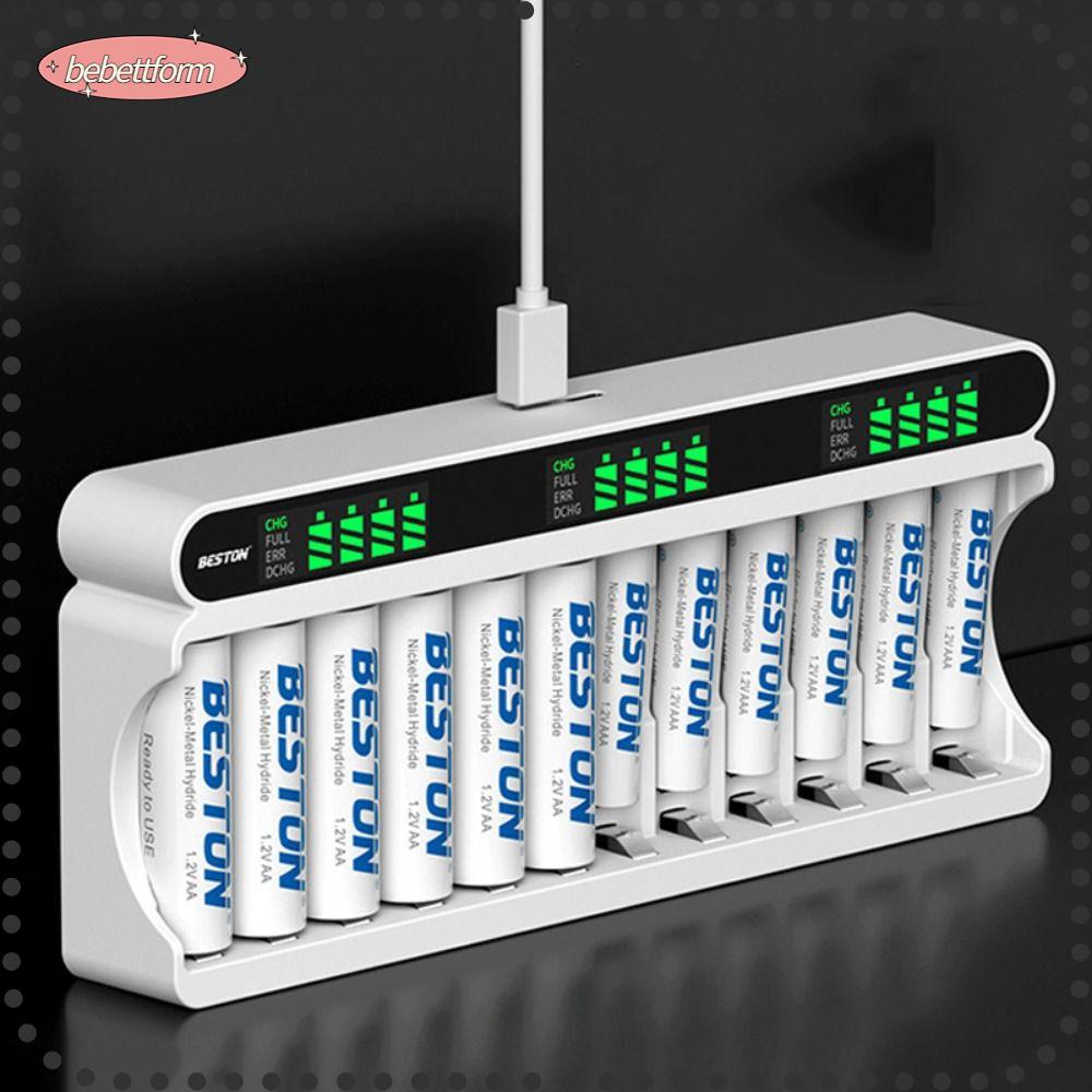 BEBETTERM Đế Sạc Pin AA / AAA 1.2V Ni-MH Có Đèn LED Báo Hiệu Thông Minh