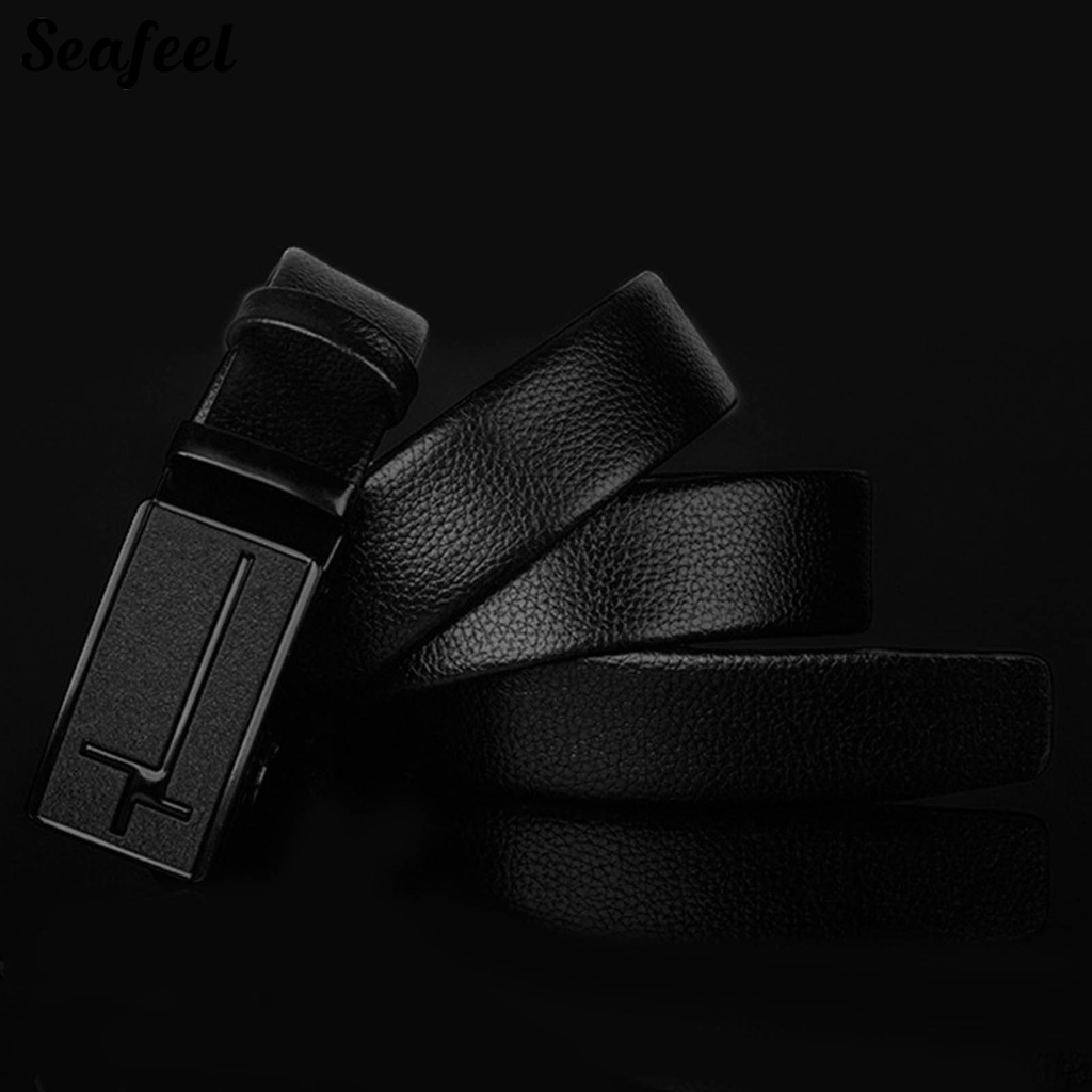 Thắt Lưng Da Màu Trơn Chống Trầy Xước Có Khóa Tự Động Điều Chỉnh Được Cho Nam