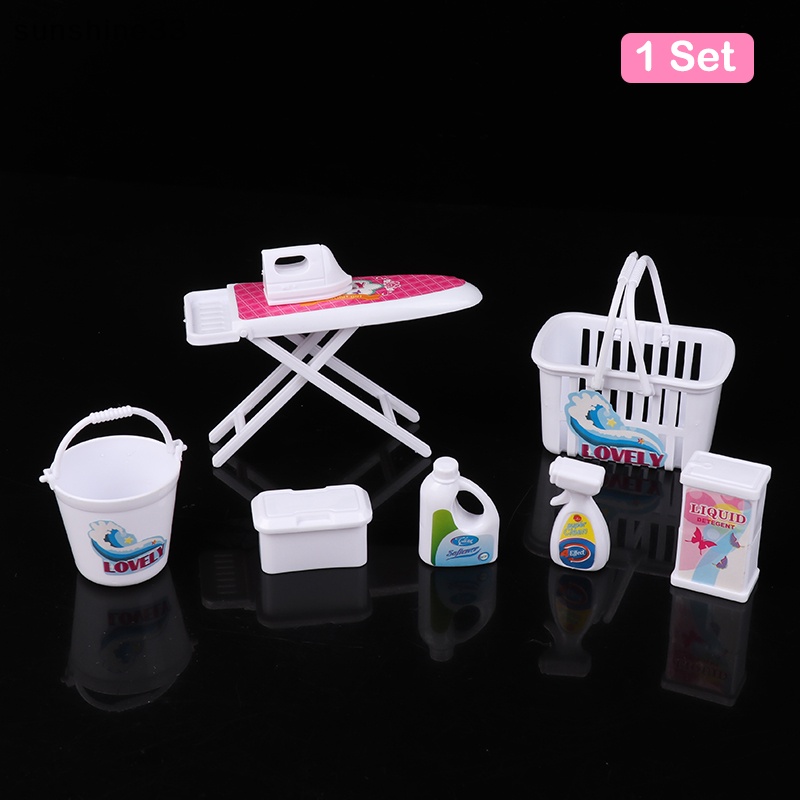 1 Bộ Giỏ Đựng Đồ Giặt Bằng Sắt Dùng Trang Trí Nhà Búp Bê