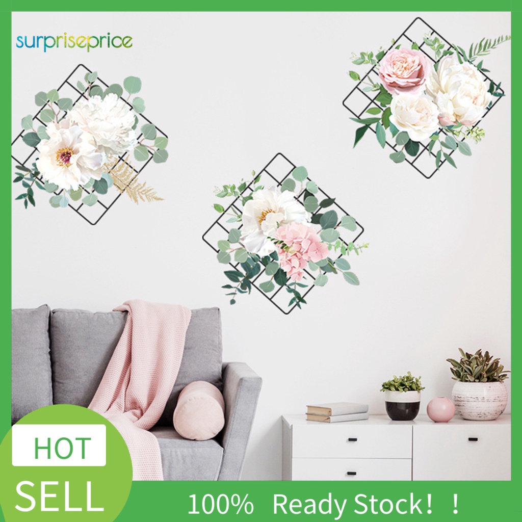 Miếng Dán Trang Trí Tường Bằng PVC Chống Thấm Nước Họa Tiết Hoa Xinh Xắn