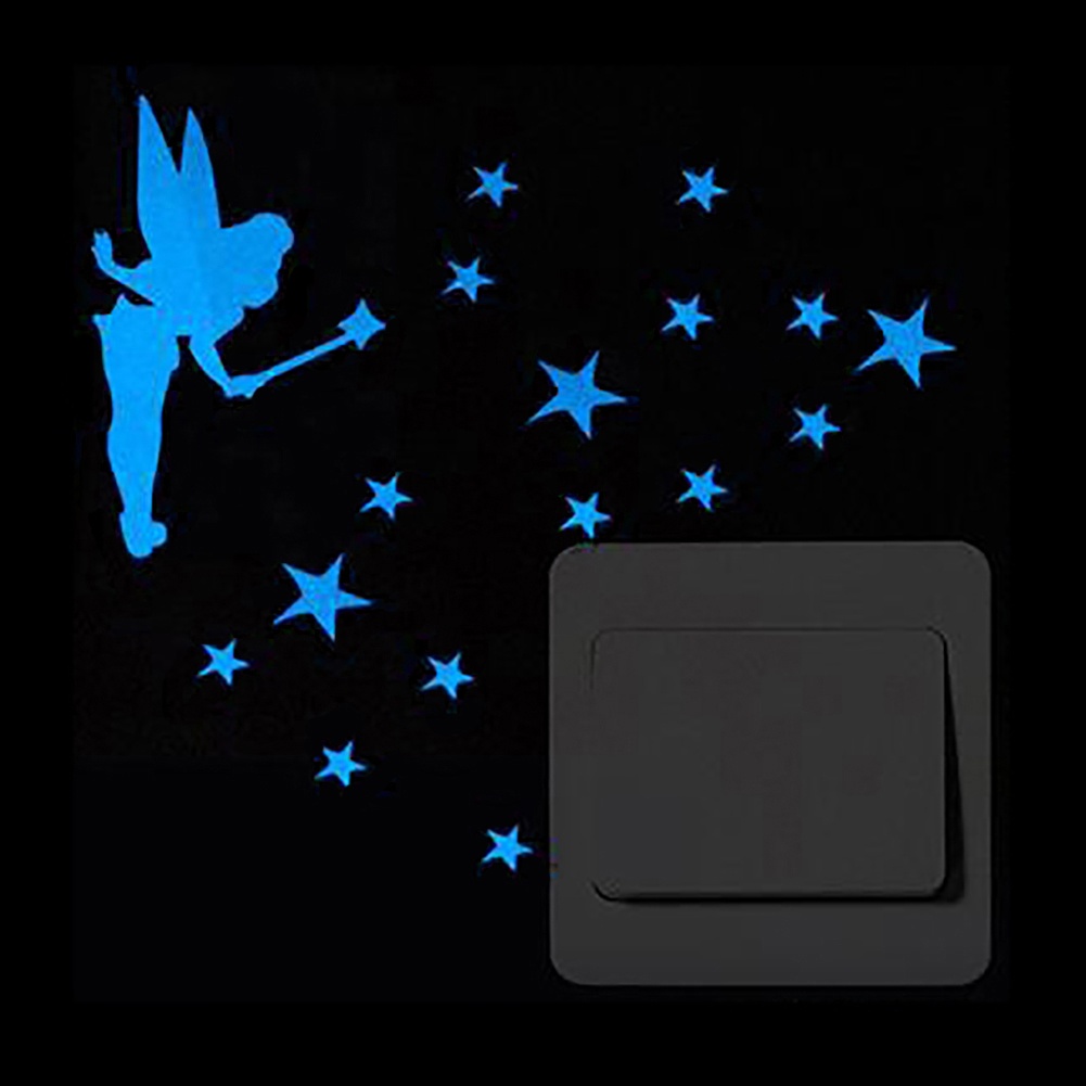 Miếng Dán Tường Trang Trí Hình Động Vật Hoạt Hình Phát Sáng Trong Đêm Tháo Được