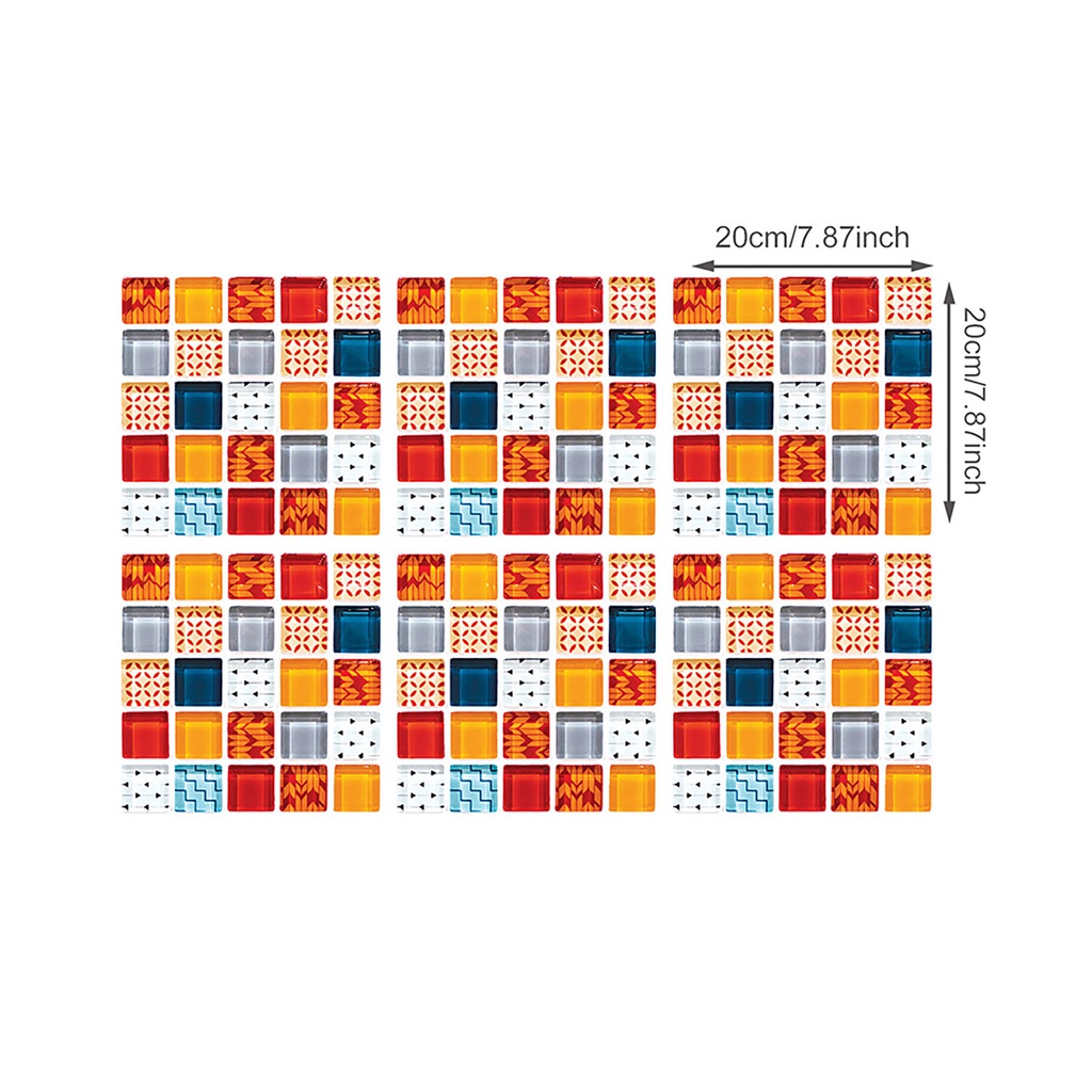 Set 6 Miếng Dán Tường PVC Chống Trượt Họa Tiết Mosaic Hiện Đại Cho Phòng Tắm