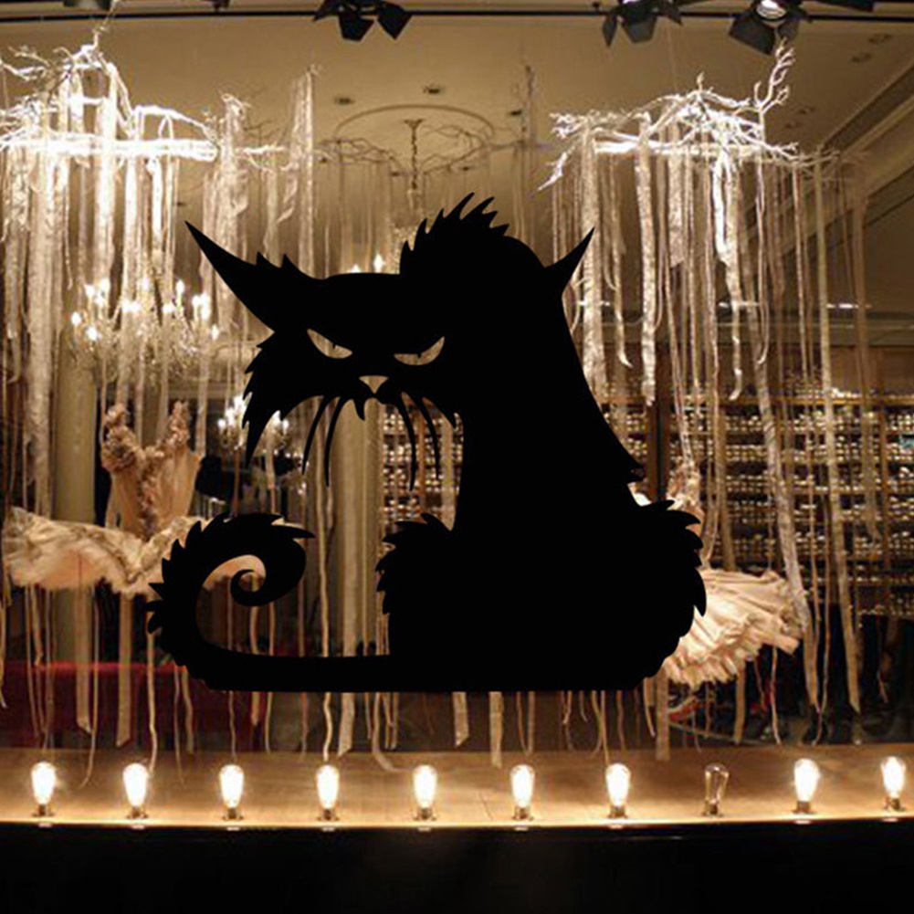 Miếng Dán Tường Trang Trí Hình Mèo Đen Chống Nước DIY