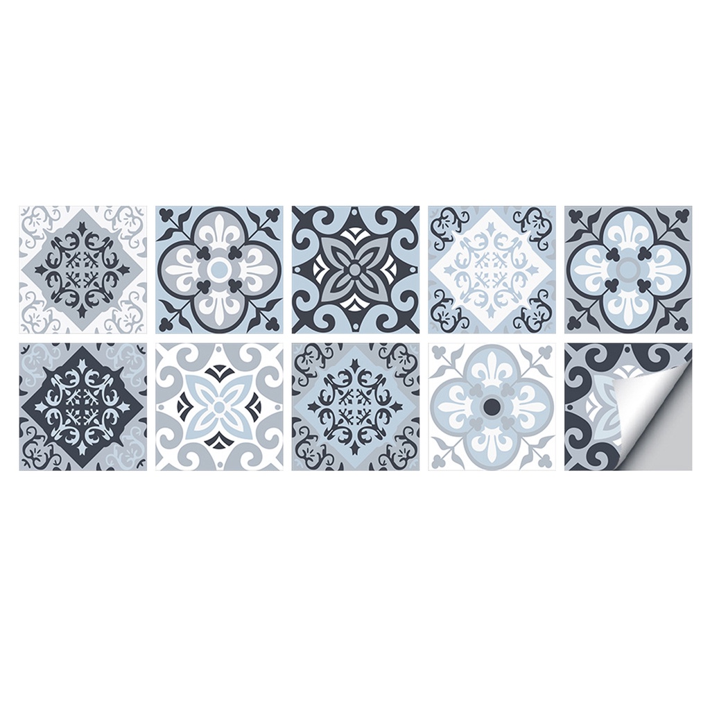 Bộ 10 Miếng Dán Tường Tự Dính Chống Nước Chống Ẩm Chống Dầu Chịu Nhiệt Độ Cứng Cao Trang Trí Nhà Cửa