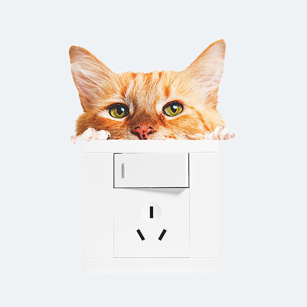 Set 5 Miếng Dán Trang Trí Công Tắc Điện Hình Thú Cưng Hoạt Hình Sáng Tạo DIY