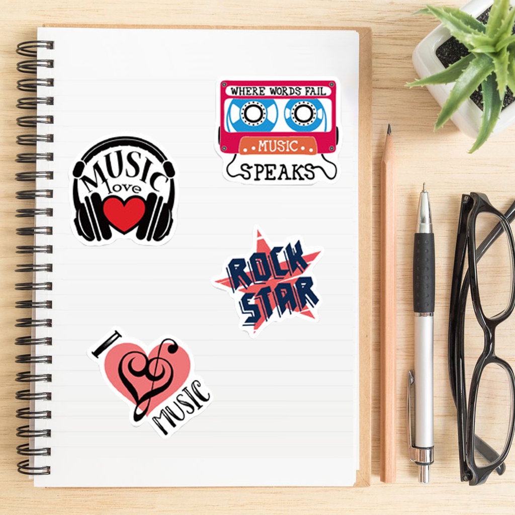 Bộ 50 Miếng Dán Chống Nước Không Cặp Dùng Trang Trí Đàn Guitar