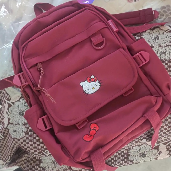 Ba Lô Đi Học / Du Lịch Sức Chứa Lớn In Họa Tiết Sanrio Hello Kitty Dễ Thương Có Khóa Kéo Thời Trang Cho Nữ Y2k