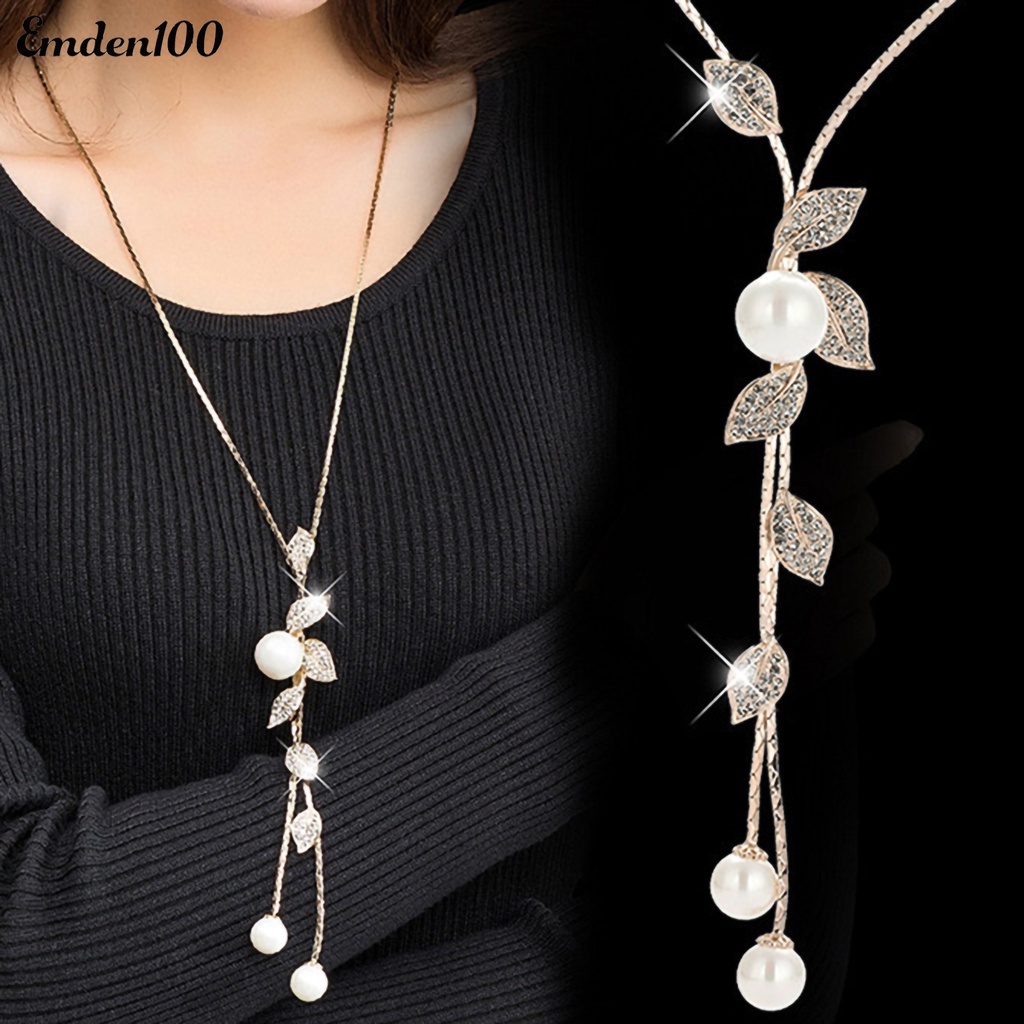 Vòng cổ Đính Ngọc Trai Nhân Tạo Phối Tua Rua Thời Trang Cho Nữ