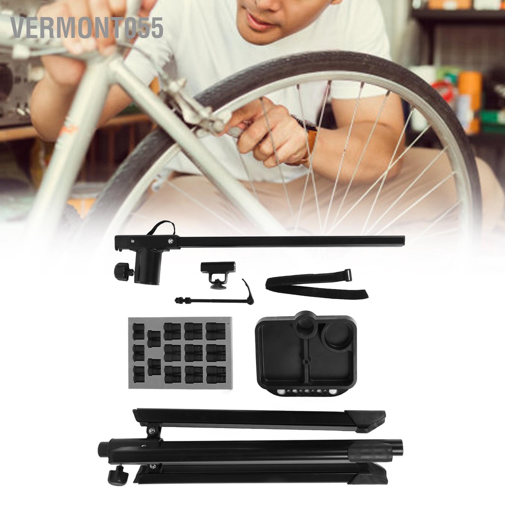Vermont055 Giá sửa chữa phát hành nhanh xe đạp với miếng đệm chống trượt có thể điều chỉnh giá đỡ hợp kim nhôm