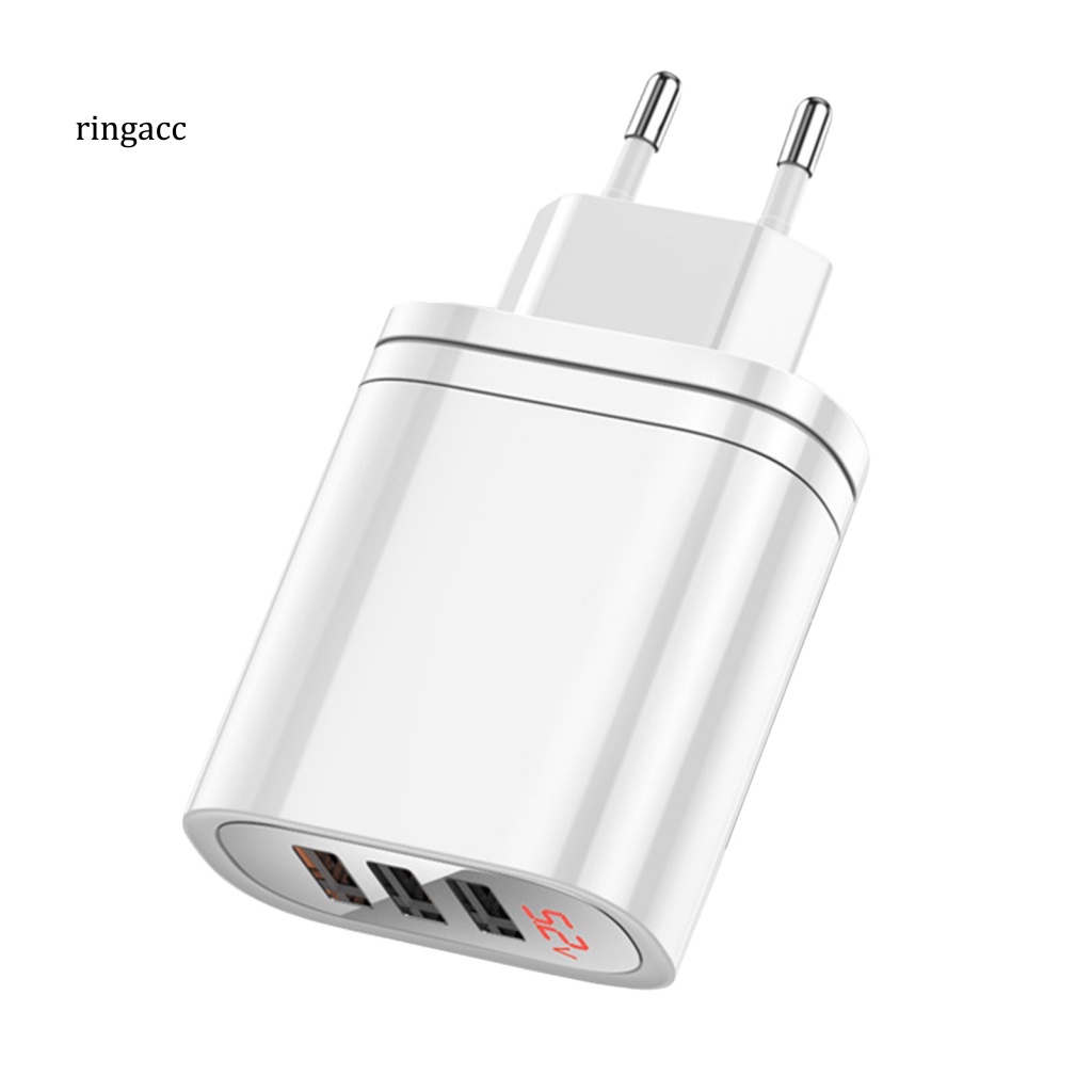 Cốc Sạc Nhanh RGA 30W 3 Cổng USB QC30 Cho IOS Android