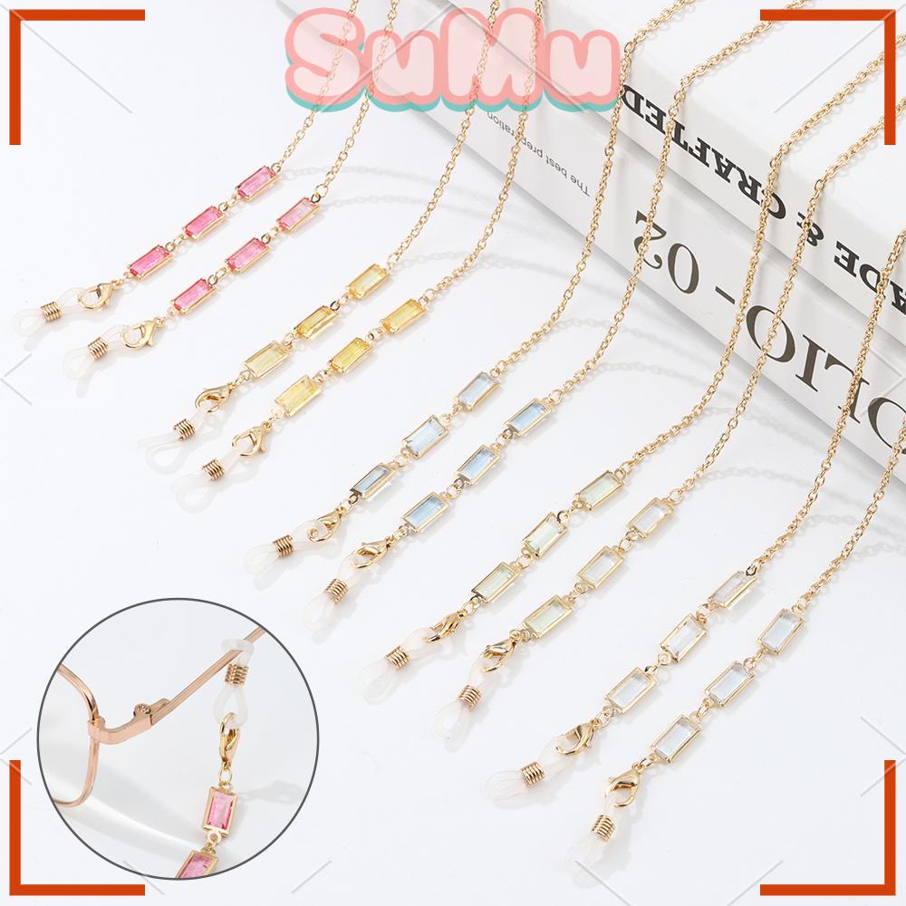 SUMU Dây Chuỗi Hạt Pha Lê Kim Loại Đeo Mắt Kính Giá Đỡ