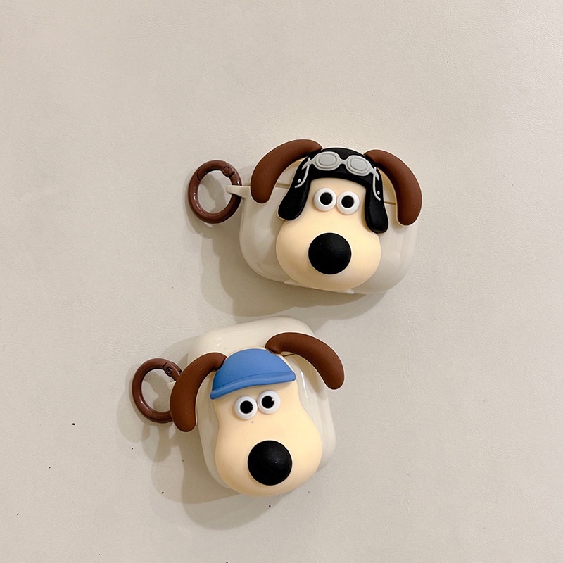 Vỏ Bảo Vệ Hộp Sạc Tai Nghe Airpods 1 2 3 PRO PRO PRO2 Bluetooth Bằng TPU Màu Trơn Hình Chú Chó Tai Dài 3D Dễ Thương