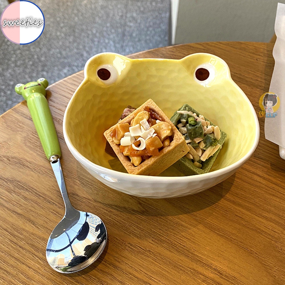 Bộ Muỗng Nĩa Bằng Thép Không Gỉ Họa Tiết Hoạt Hình Phong Cách Hàn Quốc