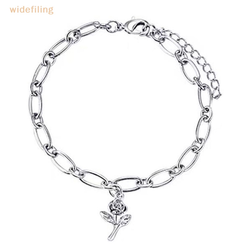 Vòng Đeo Tay Bản Rộng Họa Tiết Hoa Hồng Đơn Giản Thời Trang Hàn Quốc Cho Nữ