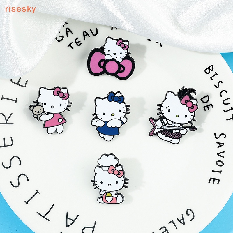 Ghim Cài Ba Lô / Túi Xách Hình Mèo Sanrio Tráng Men Thời Trang Cho Nữ