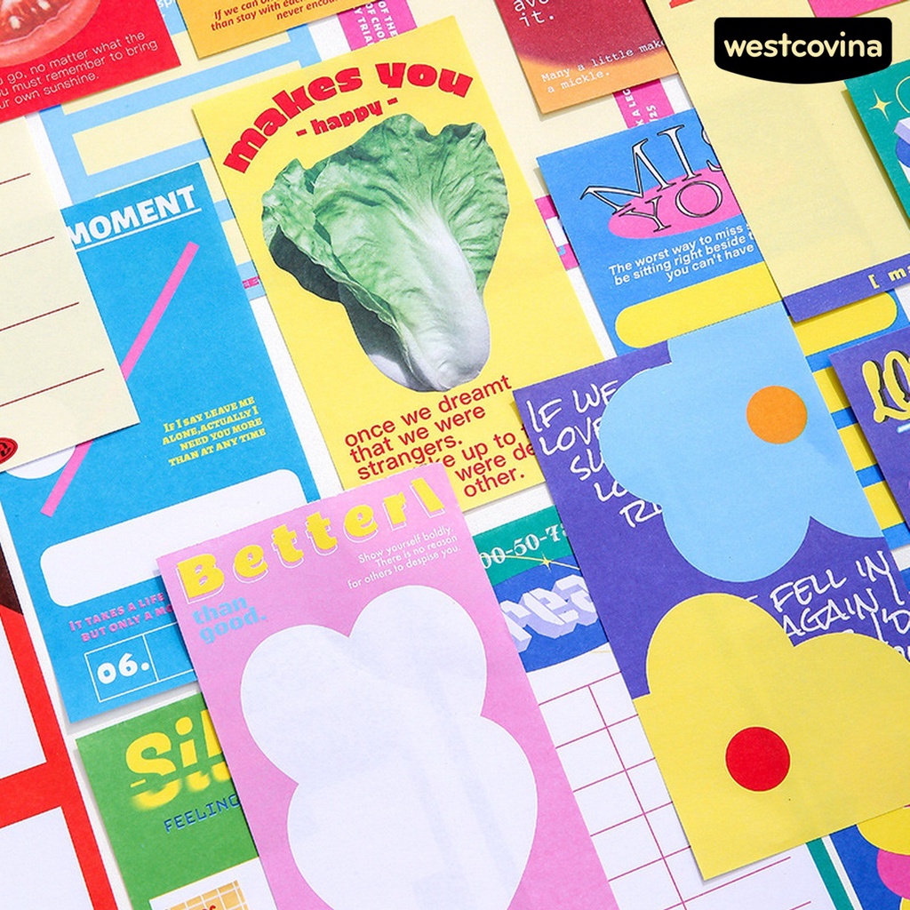 [WSTN]✎Set 90 Tấm Giấy Ghi Chú Họa Tiết Lá Dày Dặn Phong Cách Hàn Quốc