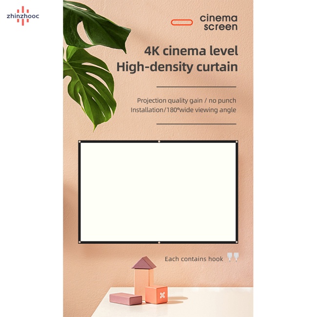 Màn Hình Máy Chiếu Di Động 60-150 Inch 4k Hd Đơn Giản Mật Độ Cao Cho Hoạt Động Ngoài Trời