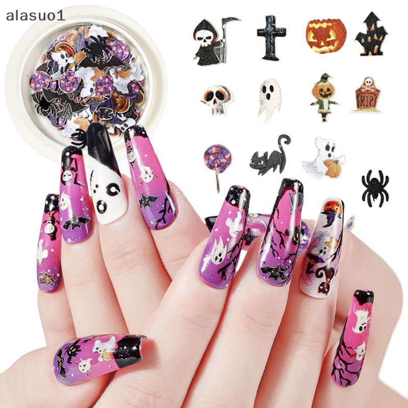 Miếng Dán Trang Trí Móng Tay 3D Chủ Đề Halloween Độc Đáo