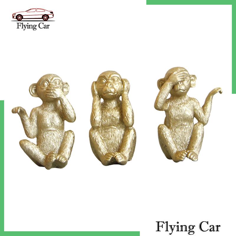 Set 3 Tượng Khỉ Sáng Tạo Trang Trí Lối Đi