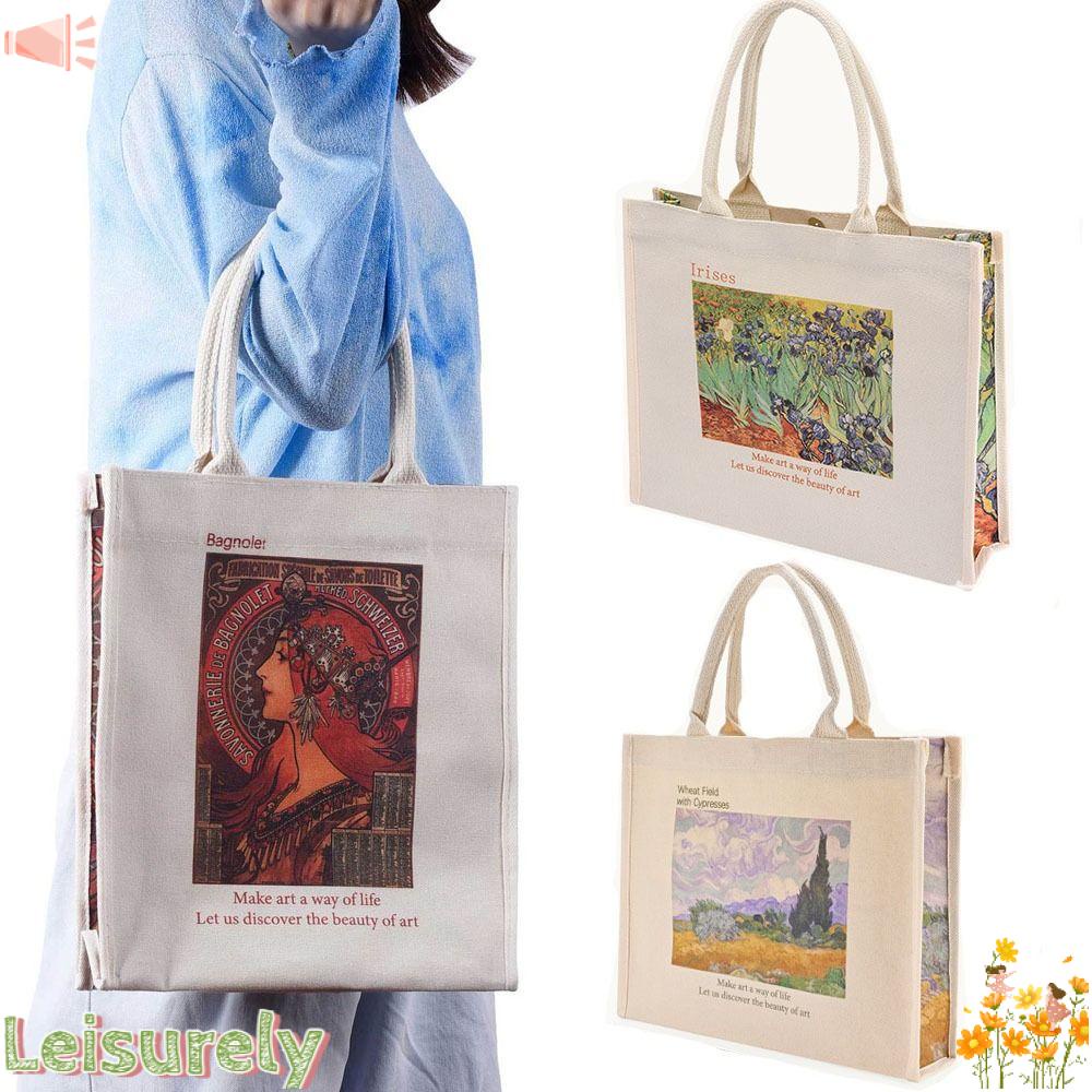 LEILY Túi Xách Đeo Vai Vải Bạt Dày Phong Cách Nhật Bản Đơn Giản