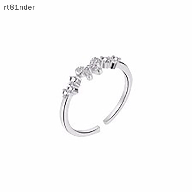 Rt Nhẫn Hở Hình Nơ / Bông Hoa Màu Bạc Đính Đá Zircon Sáng Bóng Ngọt Ngào Có Thể Điều Chỉnh Cho Nữ n