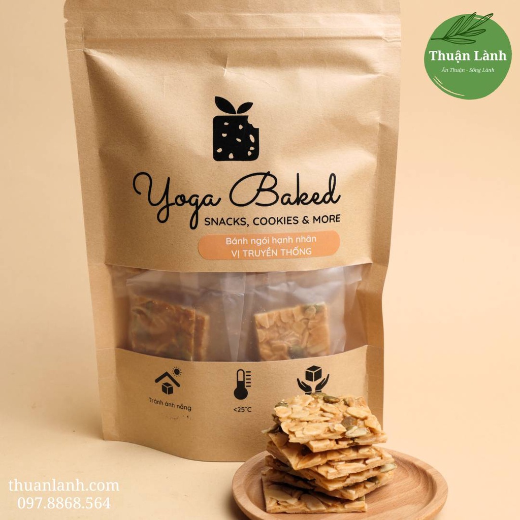 Bánh Ngói Hạnh Nhân Truyền Thống, Không Đường, Giòn Thơm - Ăn kiêng healthy - Thuận Lành