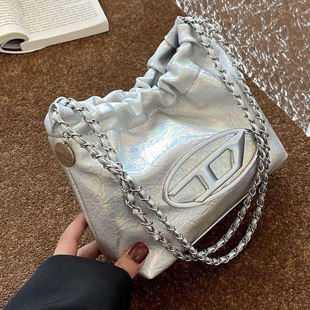 DYRUIDOJ Túi Da Đeo Chéo Y2K Thiết Kế Dây Rút Đơn Giản Thời Trang Cho Nữ