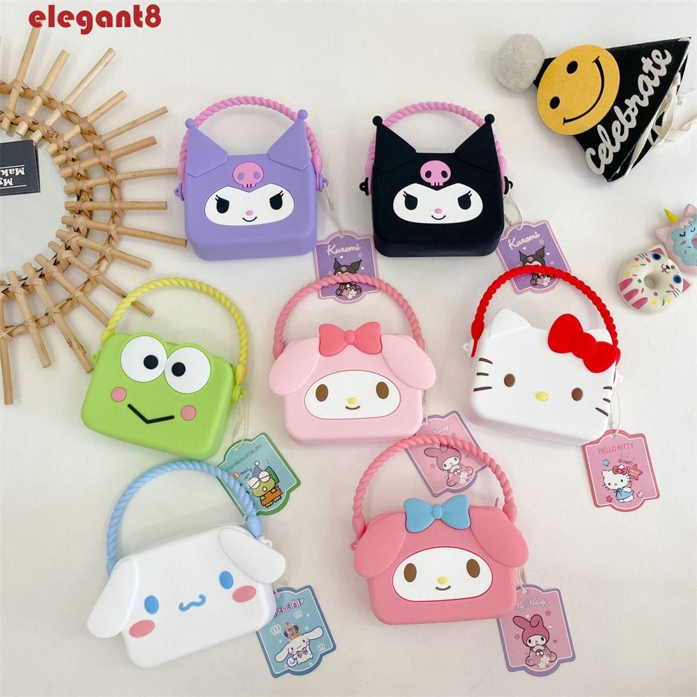 ELEGANT Túi Đeo Chéo Ngực / Đeo Trước Ngực Bằng Silicone In Hoạt Hình My Melody Cinnamoroll