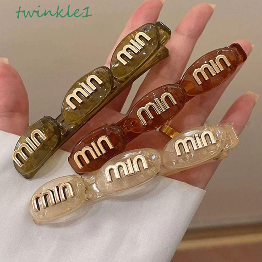 TWINKLE Kẹp Tóc Mái Ngang In Chữ Phong Cách Hàn Quốc Dễ Thương Cho Nữ
