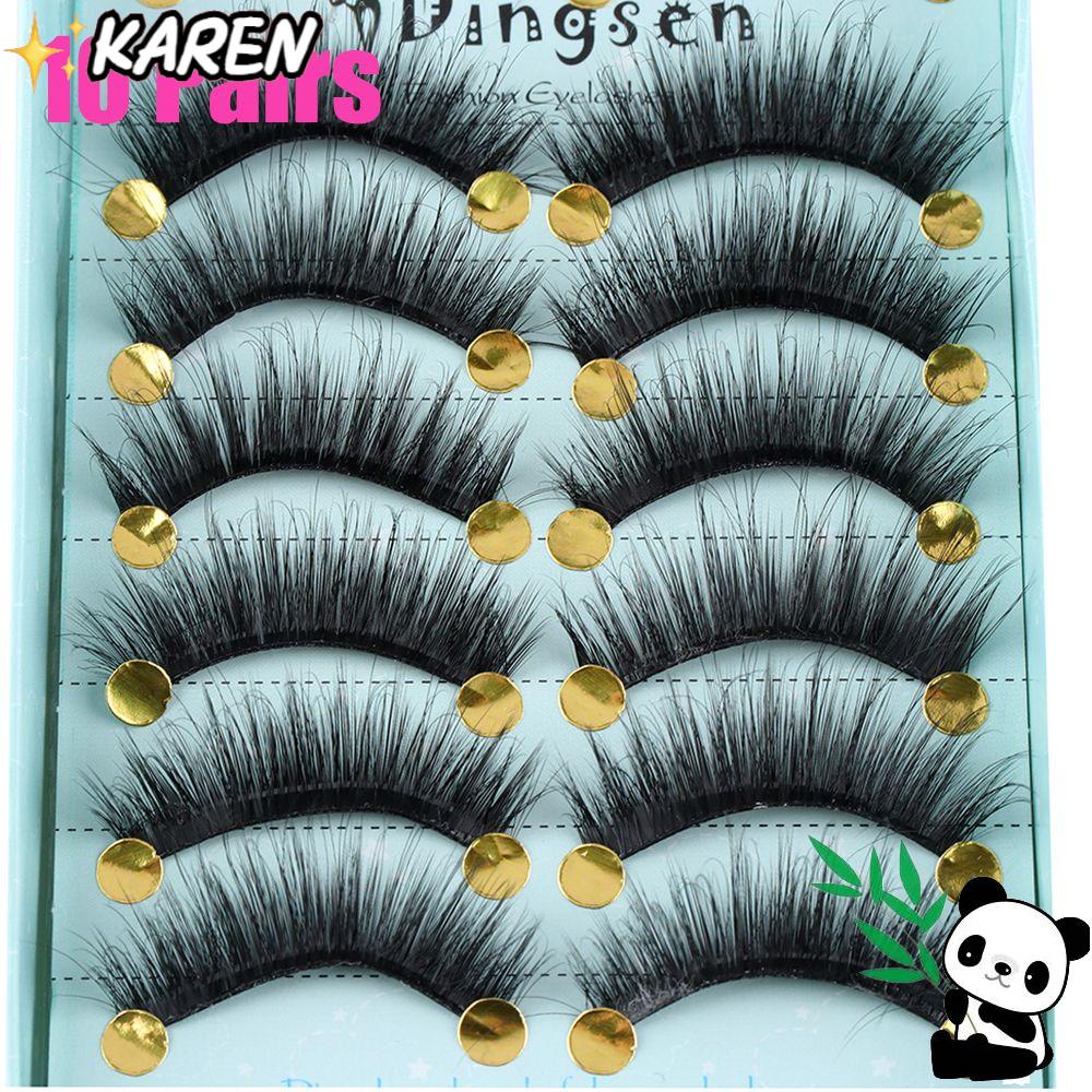 KAREN Cặp Lông Mi Giả 3D Bằng Lông Chồn Giả Sành Điệu