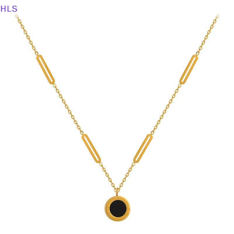 [HLS] Vòng cổ Bằng Thép Titan Nhẹ Xương Đòn Mặt Số La Mã Trắng Đen Thời Trang Cá Tính Dành Cho Nữ