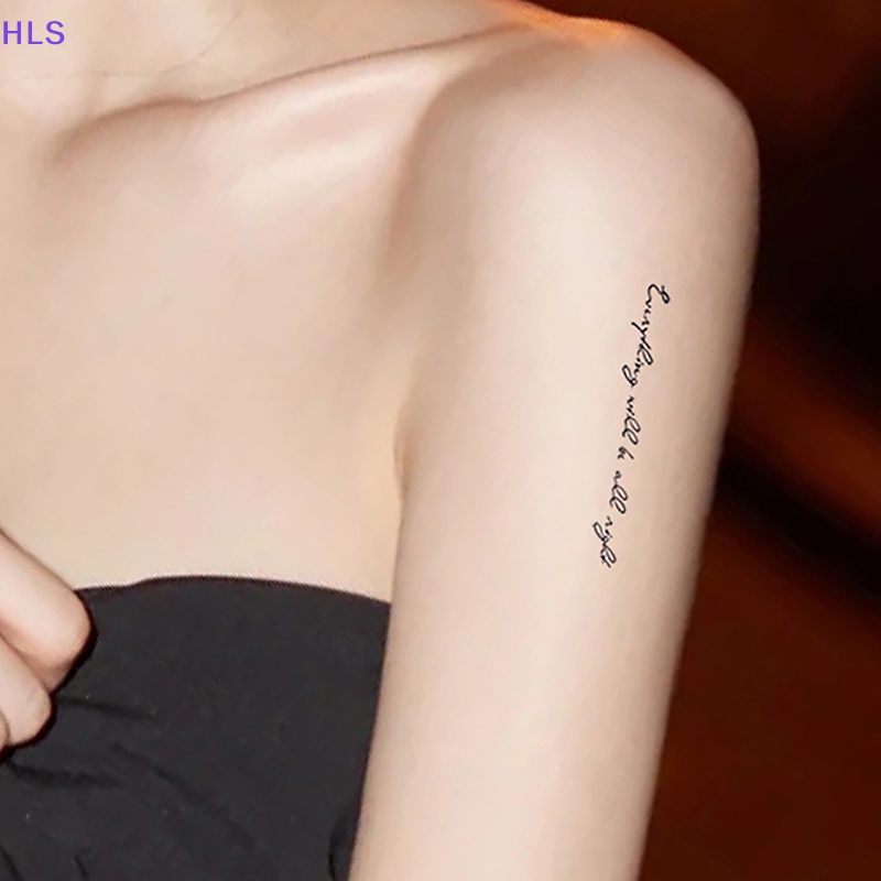 Hình Xăm Dán Tạm Thời Họa Tiết Chữ Tiếng Anh Nhỏ Màu Đen Chống Thấm Nước Cho Nam Và Nữ